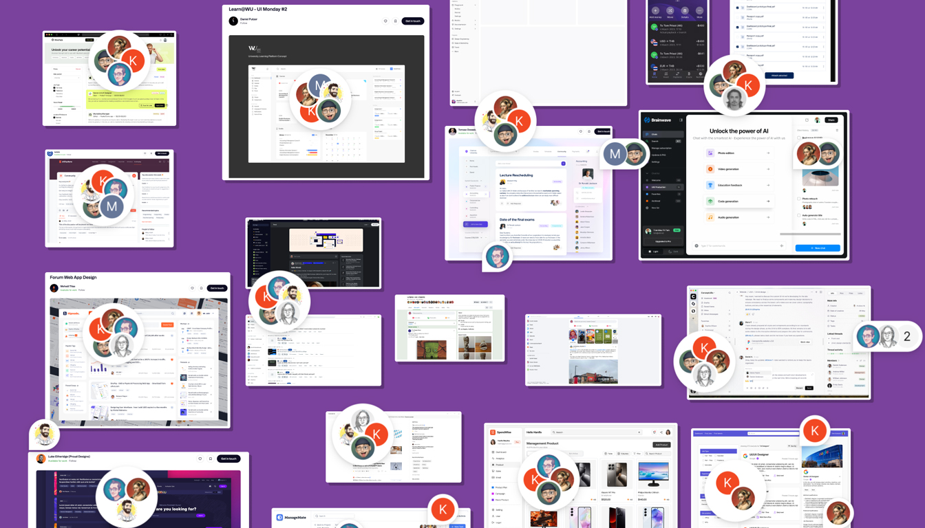 A collage of inspiring website designs